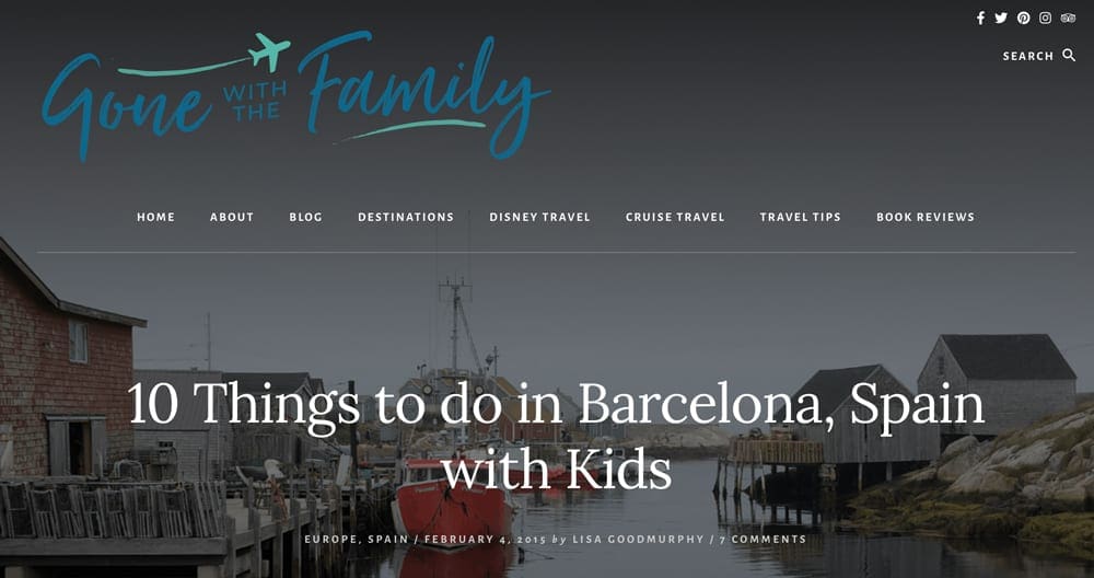 10 Things to do in Barcelona, Spain with Kids by Gone with the Family website snapshot