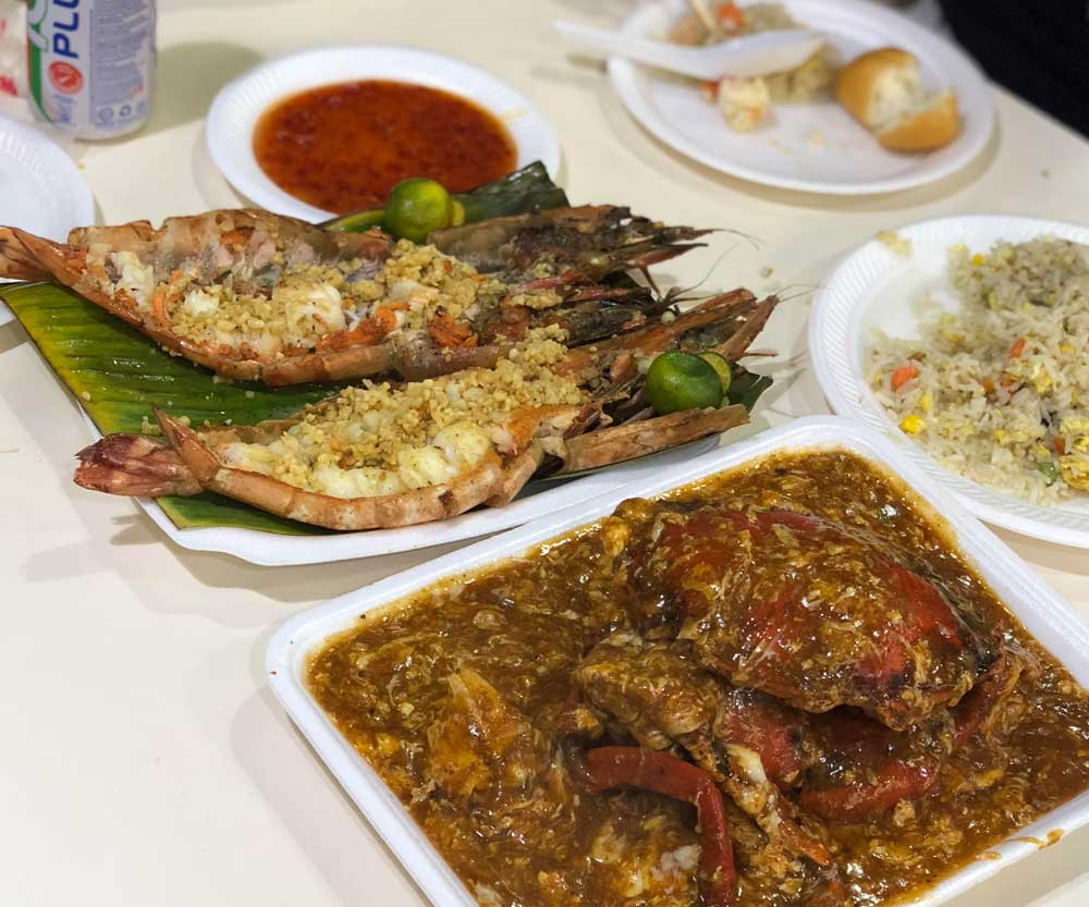 Newton Hawker Food Center chili crab dish