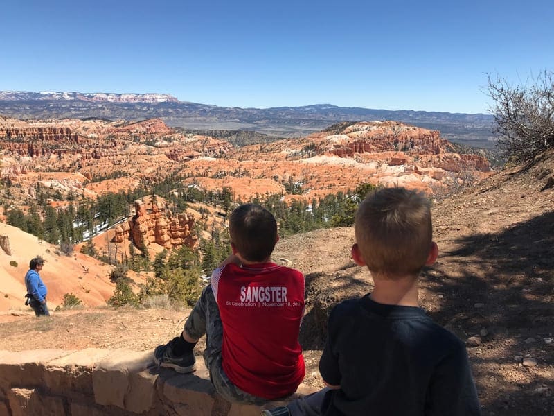 Overlooking the mountains in Bryce, Zion and Bryce Kids