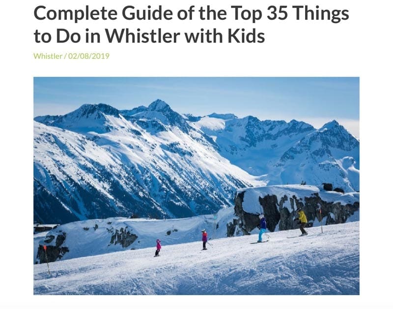 The Traveling Mom blog on 35 Things to do in Whistler with Kids