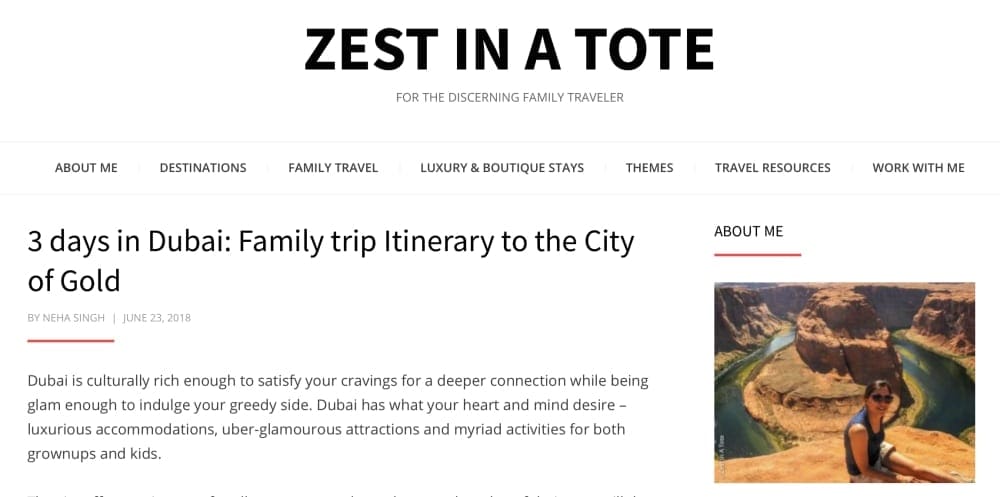 Website screenshot- 3 days in Dubai: Family trip Itinerary to the City of Gold, Itinerary by Zest in a Tote