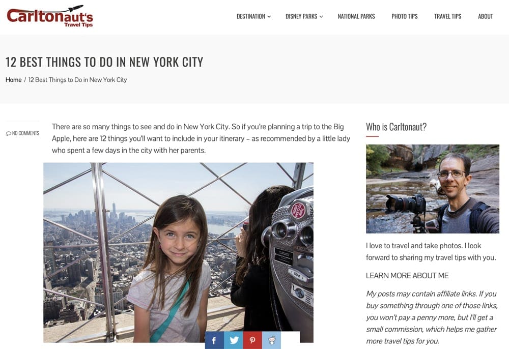 Carltonaut's Travel Tips blog on 12 Best Things to Do in New York City with Kids