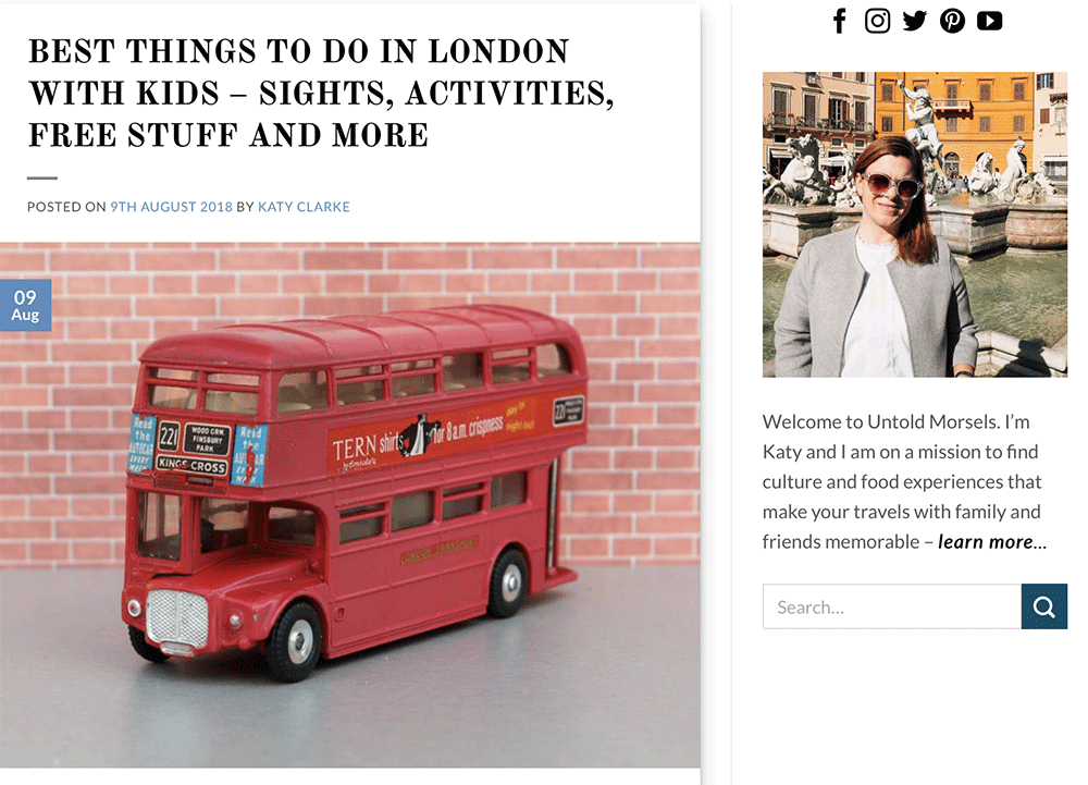 Need to know what to do in London with kids? Check out Untold Morsels' website sharing the best of London as a family.