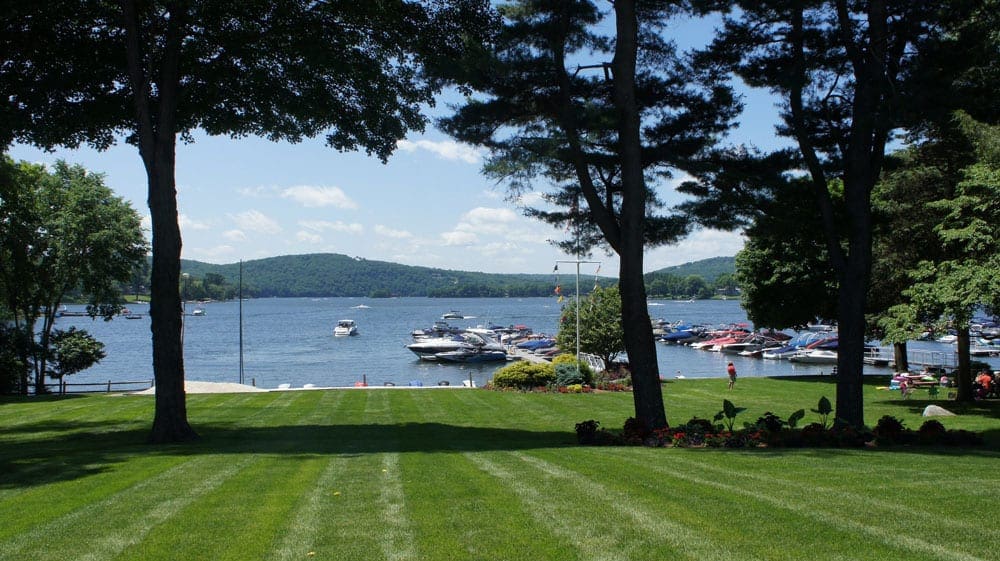 View of Candlewood Lake, one of the best lakes near New York City for families.