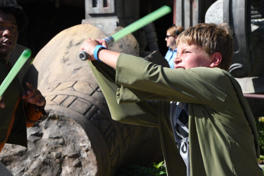 Boy in Star Wars activity at Disney World