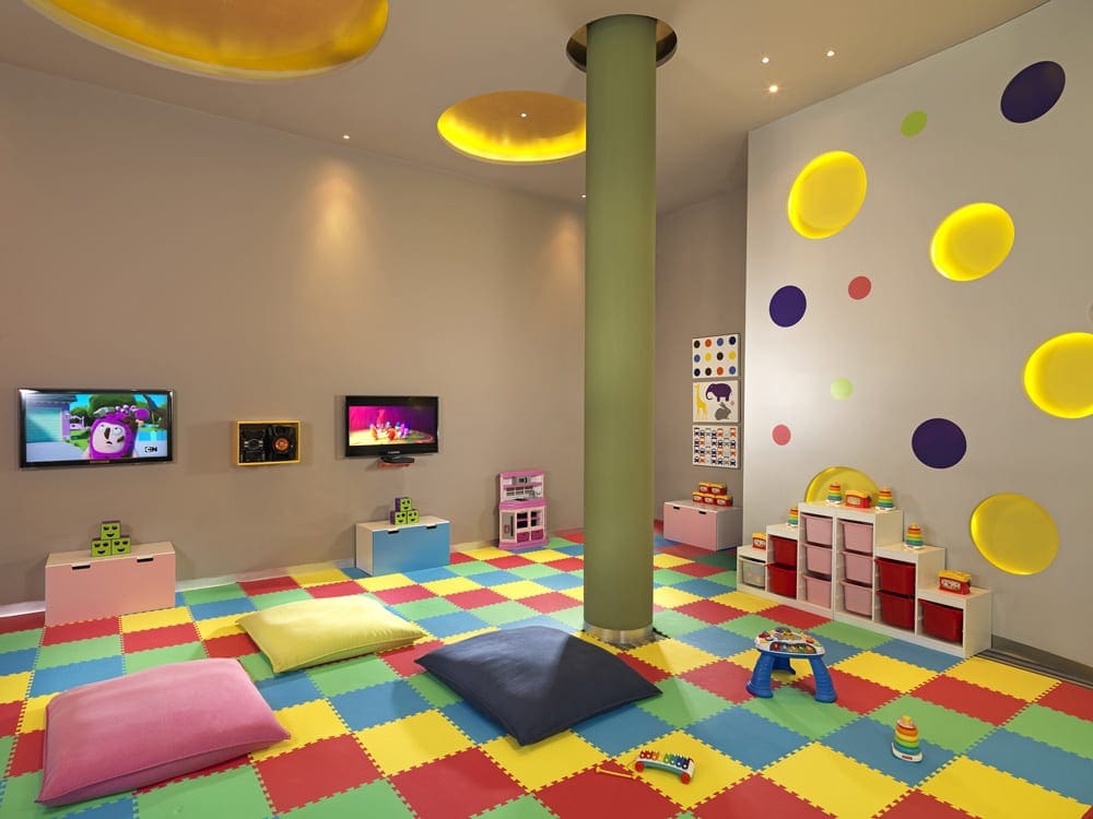 The inside of the brighly colored baby club at Paradisus Playa del Carmen.
