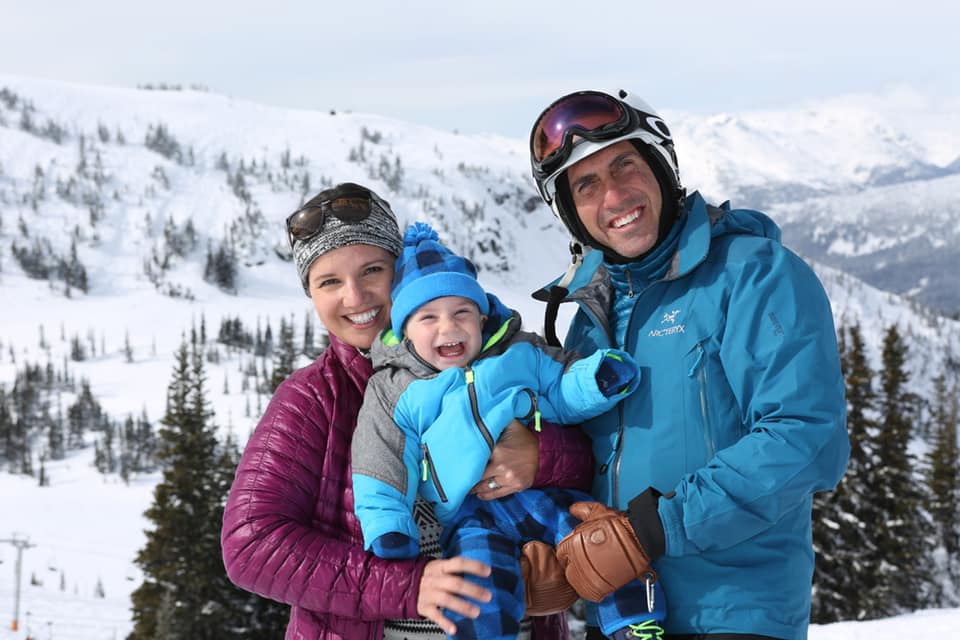 Family in Whister ski slope
