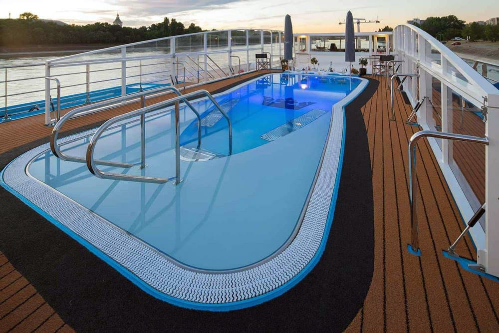 The on-deck pool o fthe Ama Lea, one of the options with Adventures by Disney.