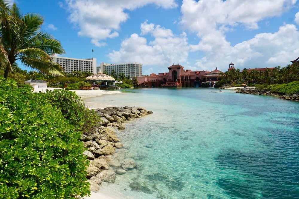 A view of the shallow ocean approaching the Atlantis Bahamas.