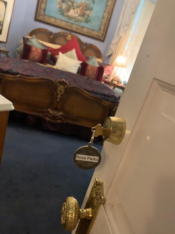 Inside a room, with a key resting in the door, at the O Street Museum in the Mansion®.