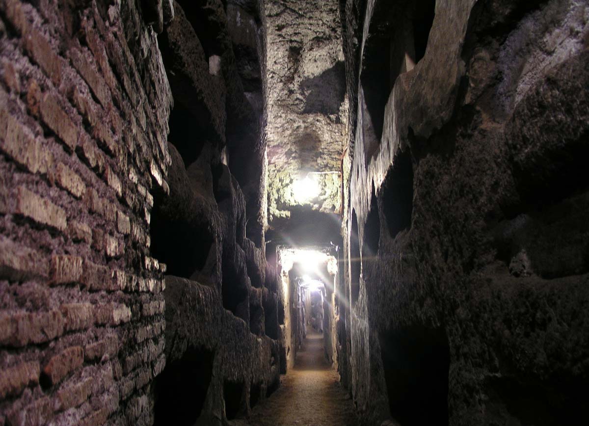 The Catacombs of Domitilla in Rome.