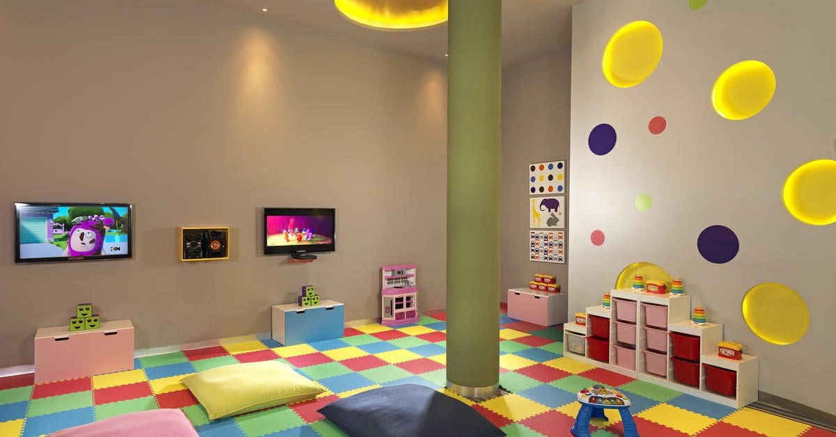 Inside the colorful kids' club at Paradisus Playa del Carmen Resort, one of the best all-inclusive resorts Playa del Carmen for families.