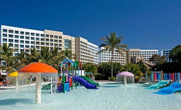 The small water park area, surrounded by pool, for kids at The Grand Mayan Nuevo Vallarta.